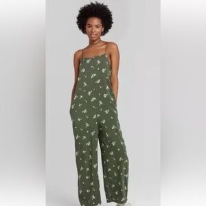 Wild Fable Olive Floral Jumpsuit